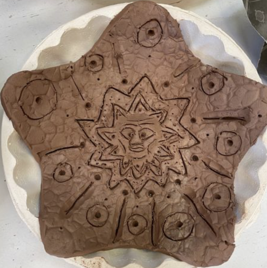 Star shaped ceramic snack bowl